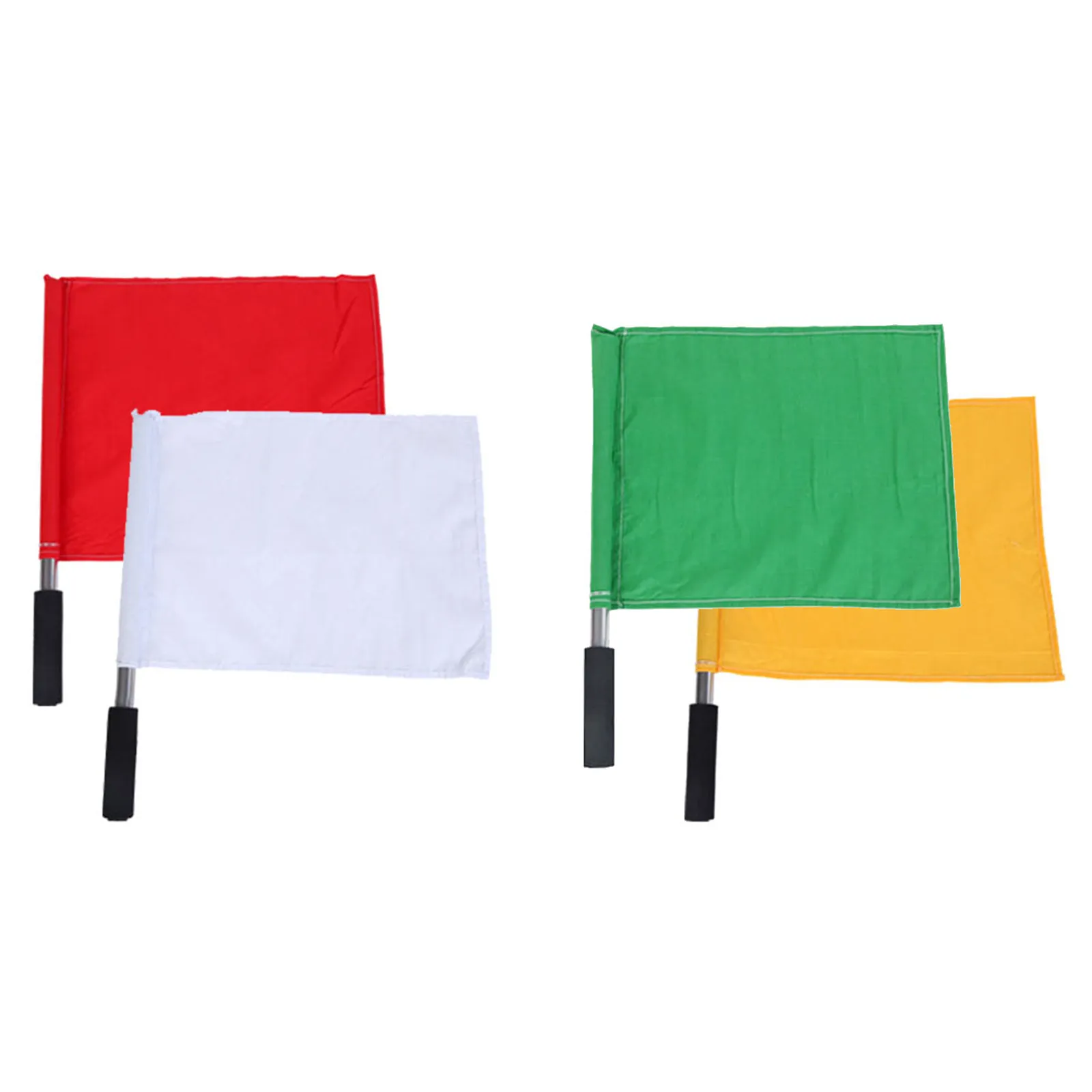 

Набор из 4 сигнальных флагов для судей с ручным приводом, однотонные, с ручкой из нержавеющей стали и губчатой вставкой, для спортивных мероприятий на открытом воздухе