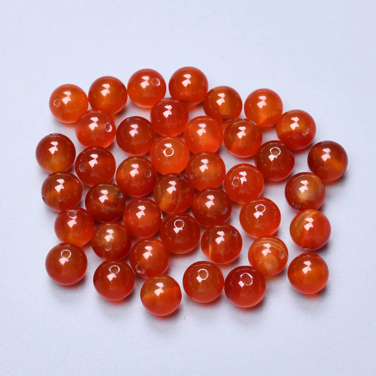 60/50/40Pcs 4/6/8mm Round Natural Stone Red Carnelian Agate Loose Beads DIY For Jewelry Making Bracelets