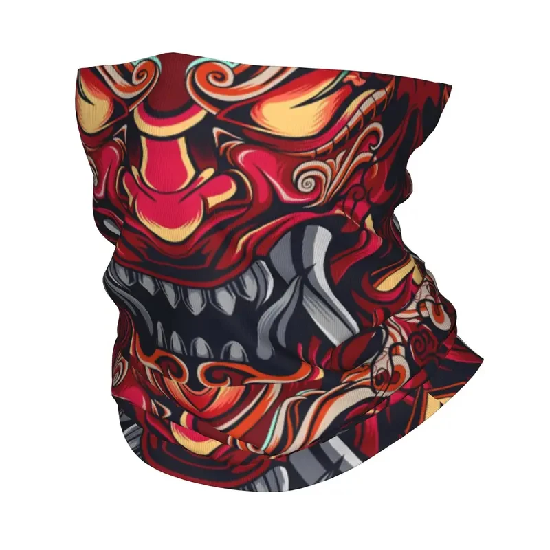 Custom Samurai Demon Oni Bandana Neck Gaiter for Hiking Camp