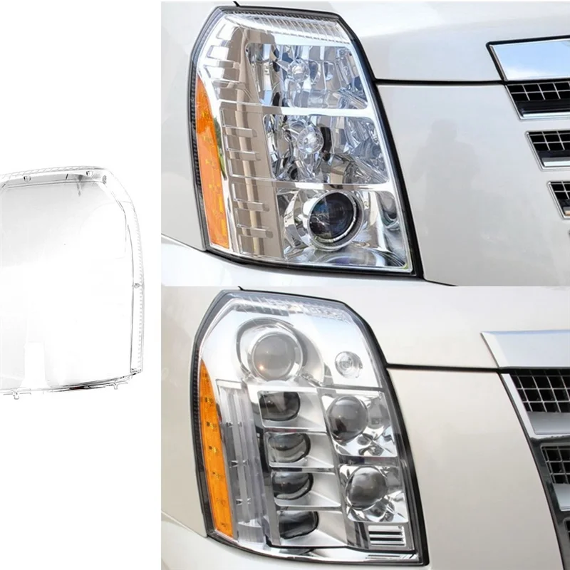 Car Left Headlight Cover Head Light Shade Transparent Lampshade Lamp Shell Dust Cover for Cadillac Escalade 2006-2013