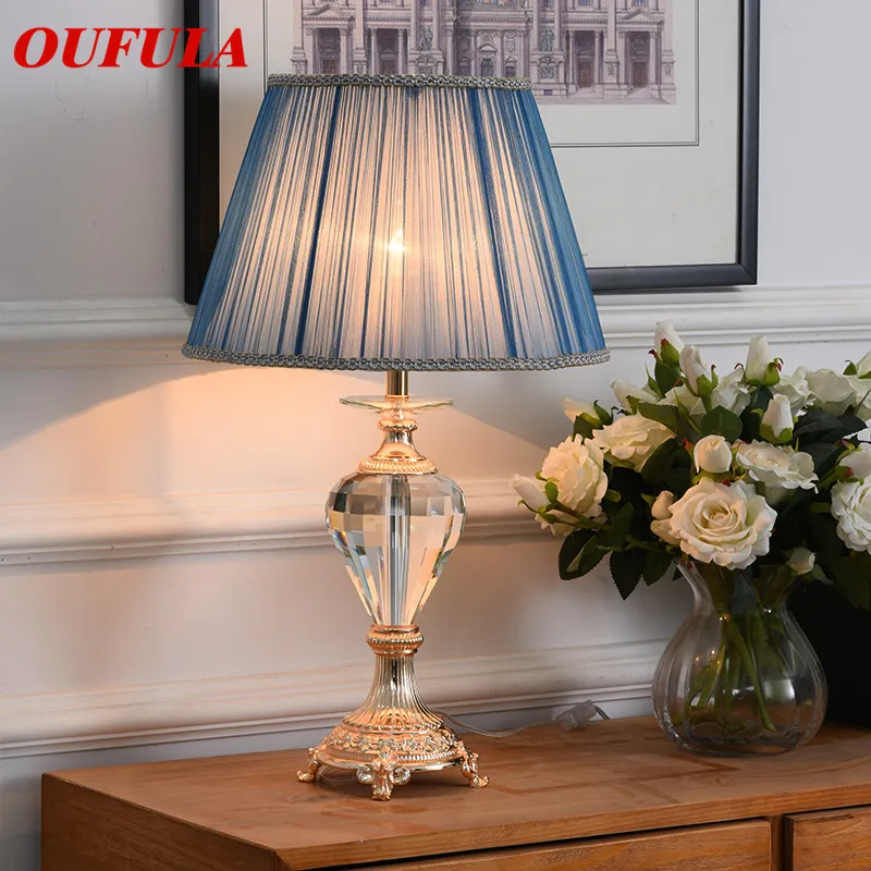 

PLLY Crystal Table Lamps Desk Lights Luxury Modern Contemporary Fabric for Foyer Living Room Office Creative Bed Room Hotel