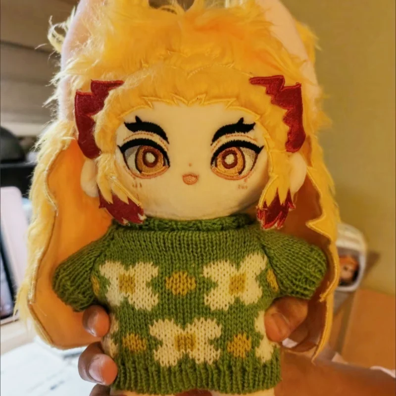 In Magazzino 20 centimetri Demone Slayer Anime Rengoku Kyoujurou Cosplay Peluche Bambola Farcito Vestire Giocattolo di Cotone Vestiti Intercambiabili Regali