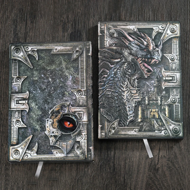 1Pcs Creative Retro 3D Dragon A5 Notebook Journal Embossed Writing Notebook Handmade Leather Cover Diary Gift Office Supplies