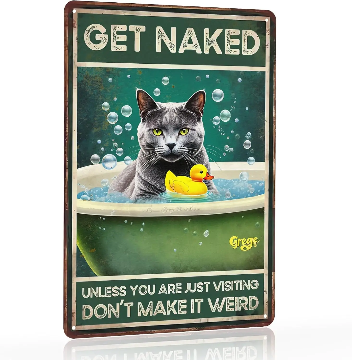 Directo Beautiful Chartreux - Letrero Metálico de Gato, Pintura en Hierro para Adultos, Letreros Metálicos de Animales para Adultos, Decoración para el Hogar, Cocina, Dormitorio