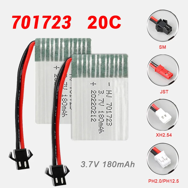 701723 Battery 180mAh 3.7V 20C High Ratio Aeromodelling Batteries H8 H36 H48 for Drone Remote Control Quadcopter Spare Parts