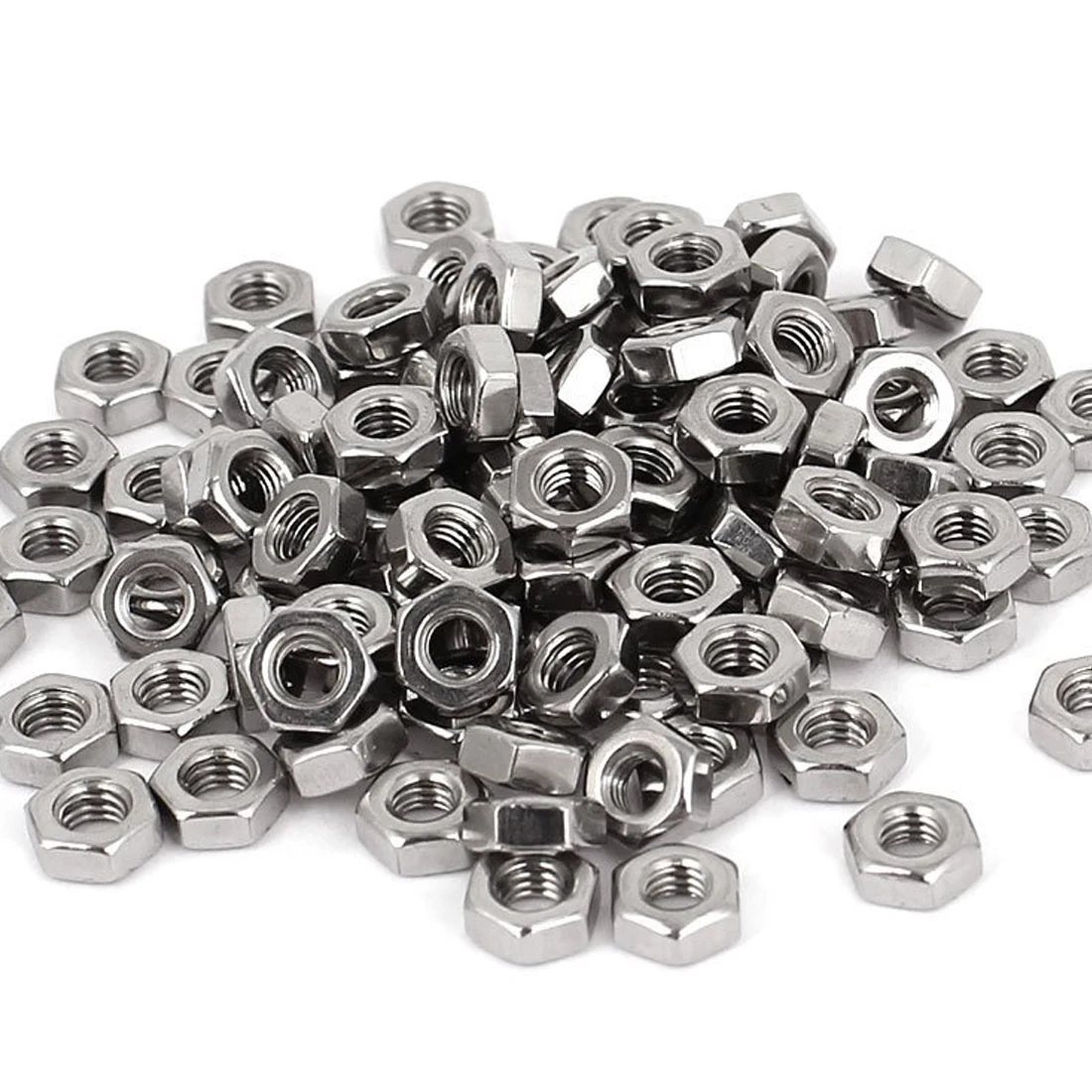 

Metric M3 Hex Nuts 304 Stainless Steel Fastener DIN934 100pcs for Bolt