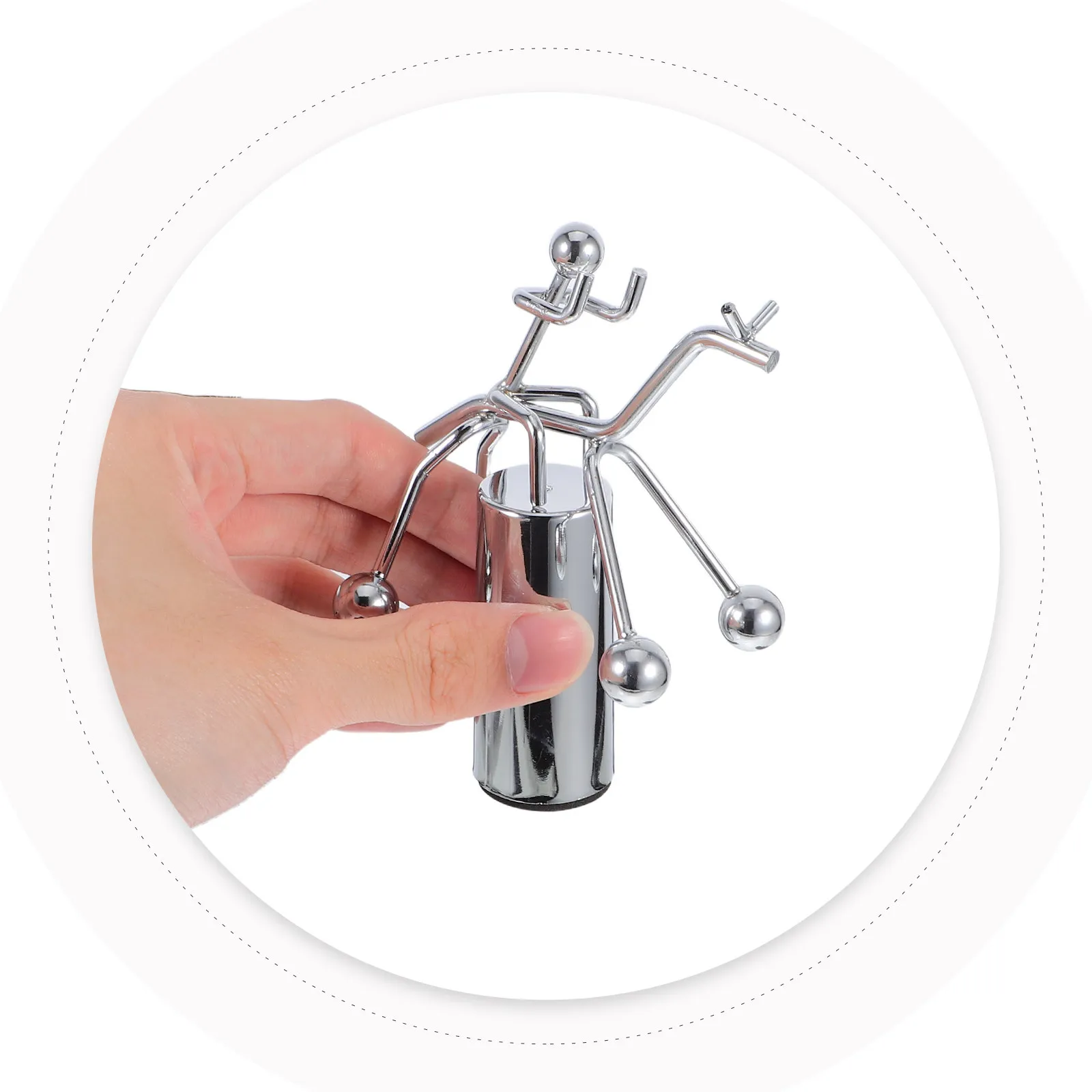 

Balance Ball Tumbler Metal Decorative Ornament Home Office Desktop Decoration Swinging Iron Art Craft