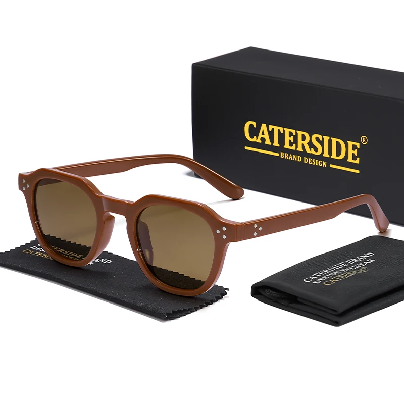 

CATERSIDE New Fashion Polarized Women Sunglasses Round Frame Color Sun glasses Men Outdoor High Quality Party Travel Glasses