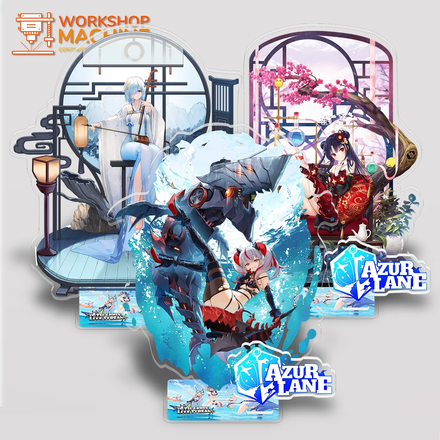 Azur Lane P3 Anime Decorações, Computador Desk Decoração, Transparente Acrílico Figuras Stand, Lembrança Tendência, Alta Precisão