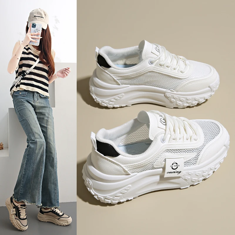 

Women Shoes Breathable All-match Mesh Shoes Casual Sports Trendy Shoes Female Wear-resistant Running Shoes for Women