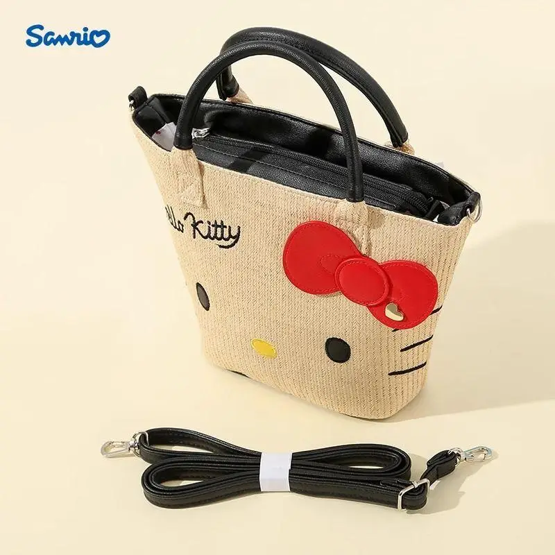 Hello Kitty Sanrio Plush Kawaii Cartoon Cute Dolls Travel Tote Bag Anime Plush Toys for Girls Kids Toys Birthday Gift