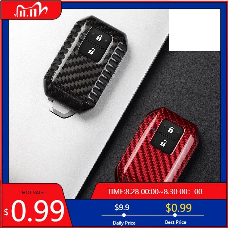 

Внутренние наклейки из настоящего углеродного волокна, автомобильный брелок для ключей, чехол для suzuki swift 2017 2019 2020, wagon R monopoly, без ключа