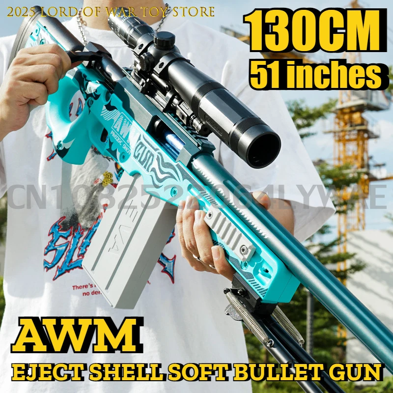 AWM Manual Toy Gun Pistol Soft Bullets Shell Foam Darts Shooting Blaster For Kids Christmas Gifts Adults CS Go Fighting Games