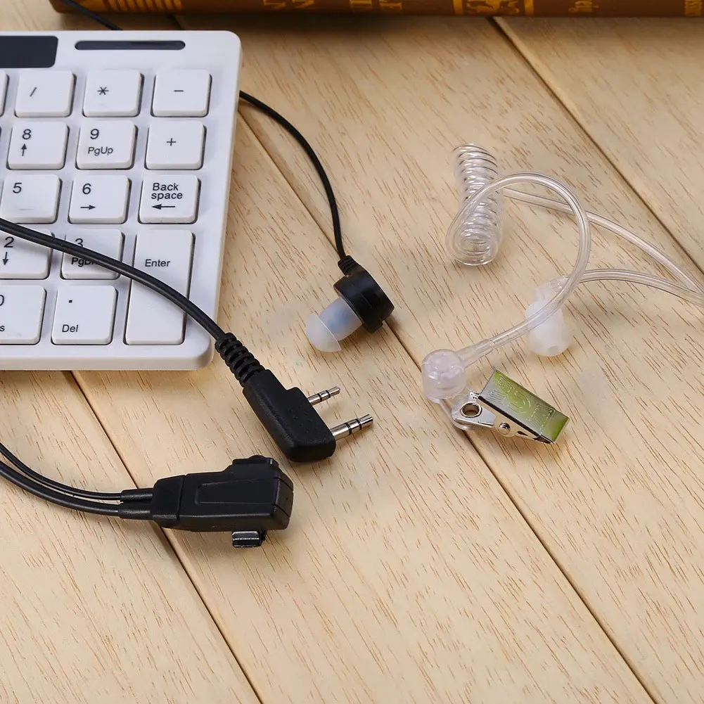 Walkie Talkie de tubo acústico con cubierta de 2 pines, auricular con cancelación de ruido, sonido claro, auriculares de Radio bidireccionales para ciclismo