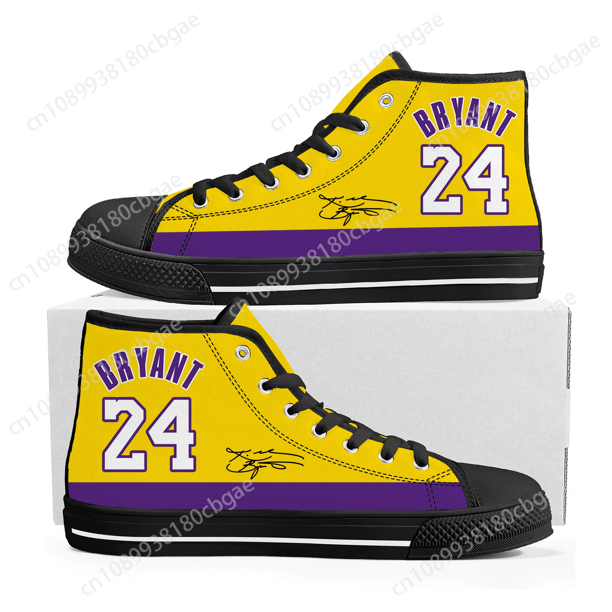 los angeles basketball High Top Sneakers Mens Womens Teenager Black Mamba Bryant NO 24 Canvas Sneaker Casual Shoe Custom Shoes