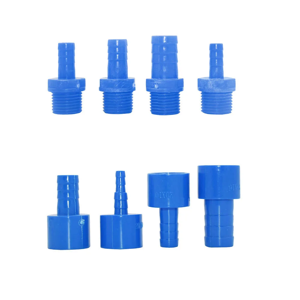 ID 20mm 1/2 Thread To 8/10/12/16mm PVC Hose Barb Connector Garden Hose Barb Coupler Fitting Farm Irrigation PE Pipe Joint