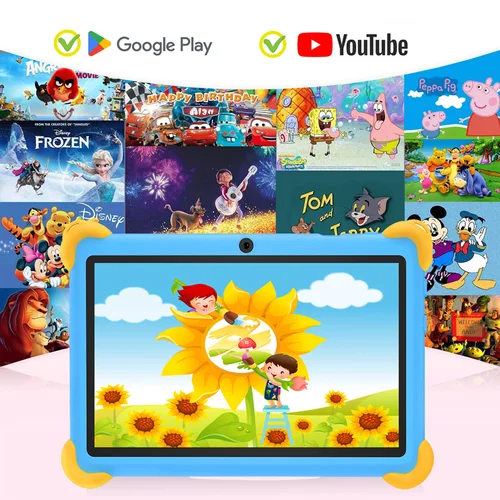 Imagen 2 del producto Nuevo 7 pulgadas 5G Pad patrón de dibujos animados tabletas para niños Android aprendizaje educación Tablet PC funda protectora a prueba de niños tableta 4000mAh