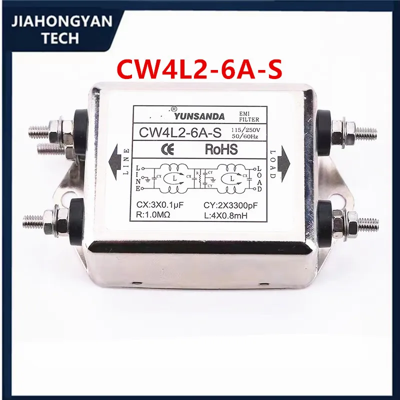 Voeding Emi Filter CW4L2-10A-T/S CW4L2-6A-T/S CW4L2-20A-T/S Eenfasige Ac 115V / 250V 20a 50/60Hz