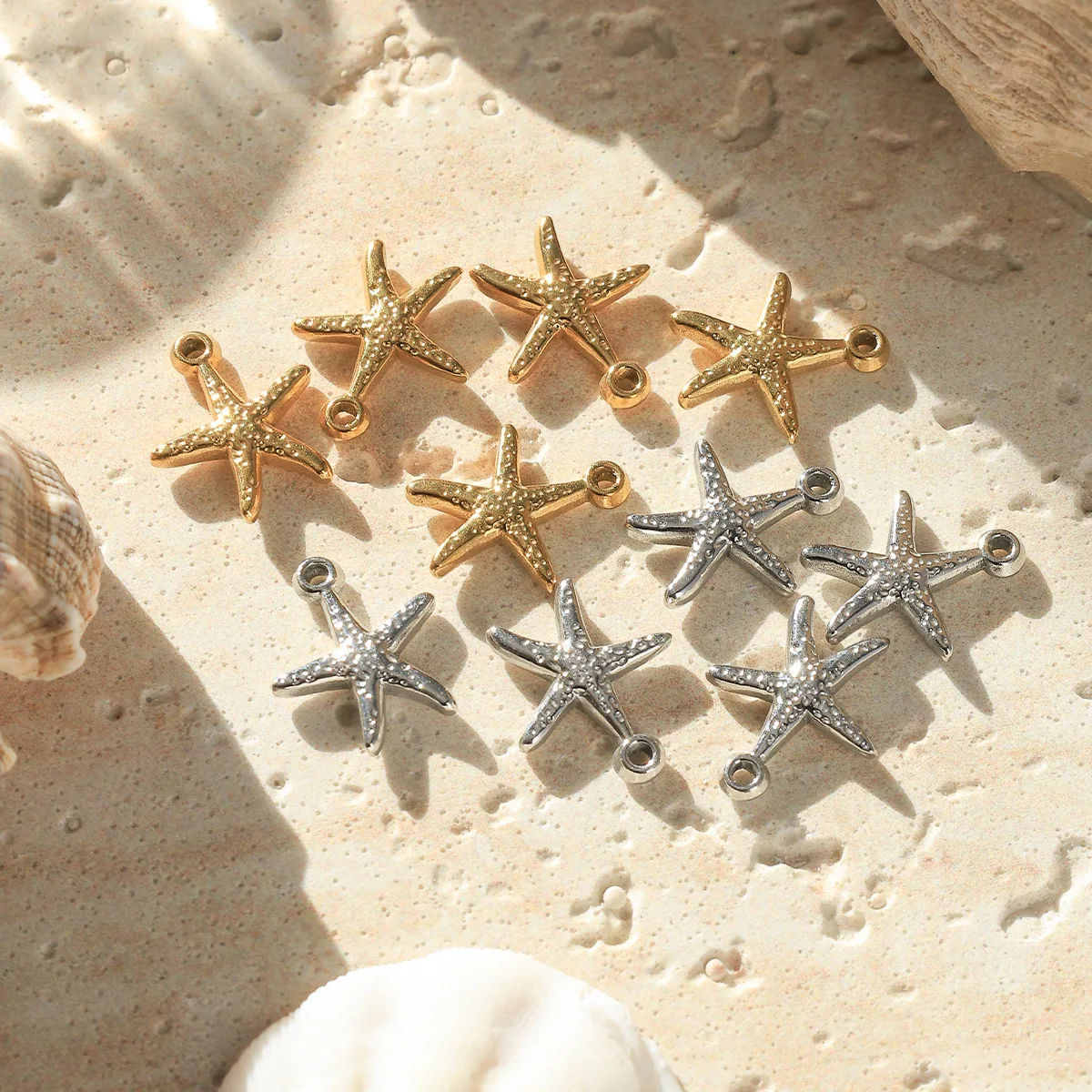 

5pcs Personalized And Fashionable Stainless Steel Starfish Pendant Beach Style DIY Jewelry Accessories Wholesale Direct Sales