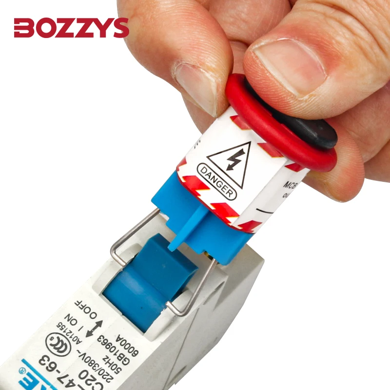 BOZZYS Miniature Circuit Breaker Lockout Tagout Device Electrical Safety MCB Lock Pin In Standard Plastic Body