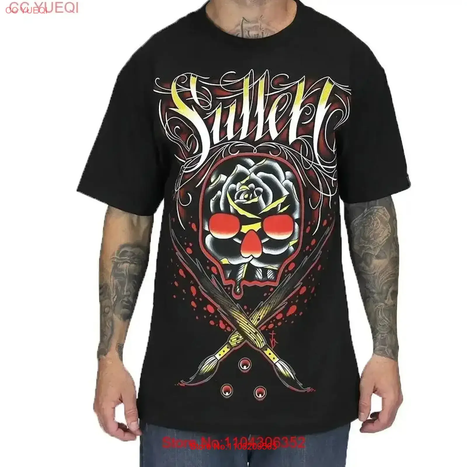 INSIGNIA de TYLER de ropa de primavera '14, tatuaje artístico de BREDEWEG, camisa PUNK BLK S 5XL, gráfico vintage lavado, informal, estirado para hombre