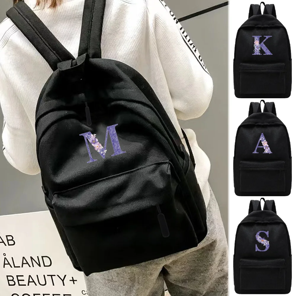 Mochila de Montañismo Ecológica, Plegable, para Actividades de Empresa, Viajes al Aire Libre, Serie Flor Morada, Mochila de Senderismo