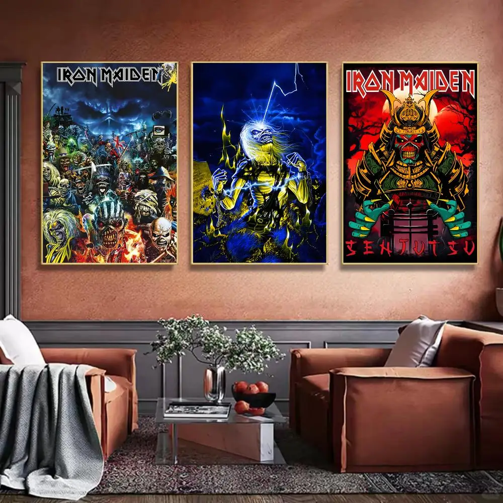 Fashion Hot Classic Rock Band lron Maiden Painting Calligraphy HD Canvas Art Print Wall Decor for Bars Coffee Shops Clubs Rooms