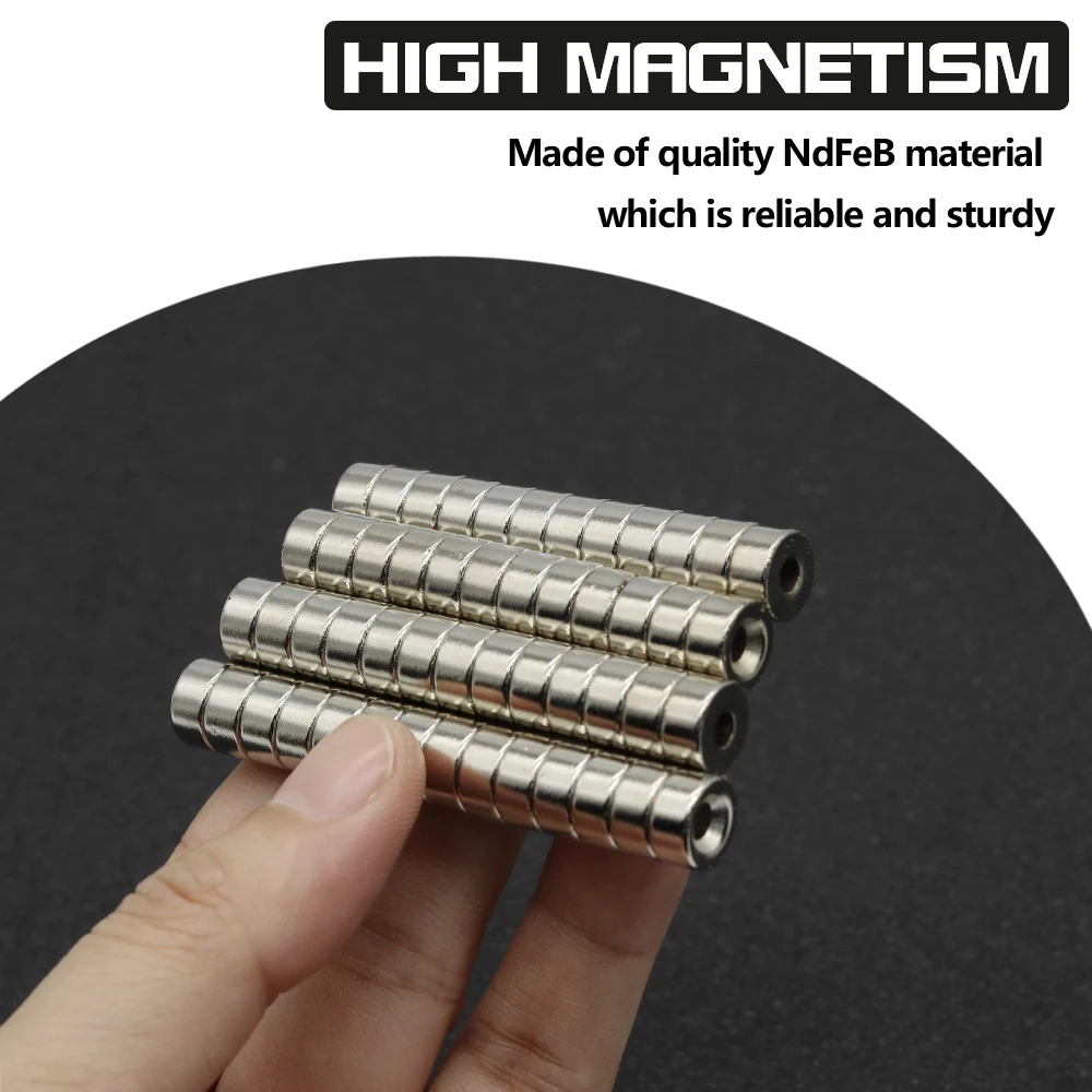 10x5-4mm N35 Round Disc Neodymium Magnet NdFeB Permanent Magnet with Countersunk Screw Hole for DIY Industrial Mounting