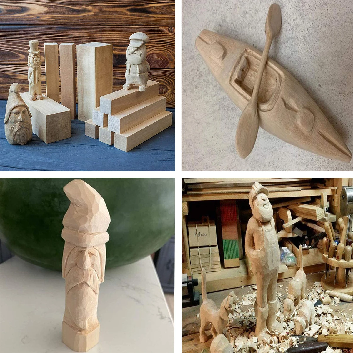 Wood Carving Block Premium Basswood Carving Blocks Kit Square Wooden Bar Balsa Wood Sticks Strips Hobby Kit Woodwork DIY Craft