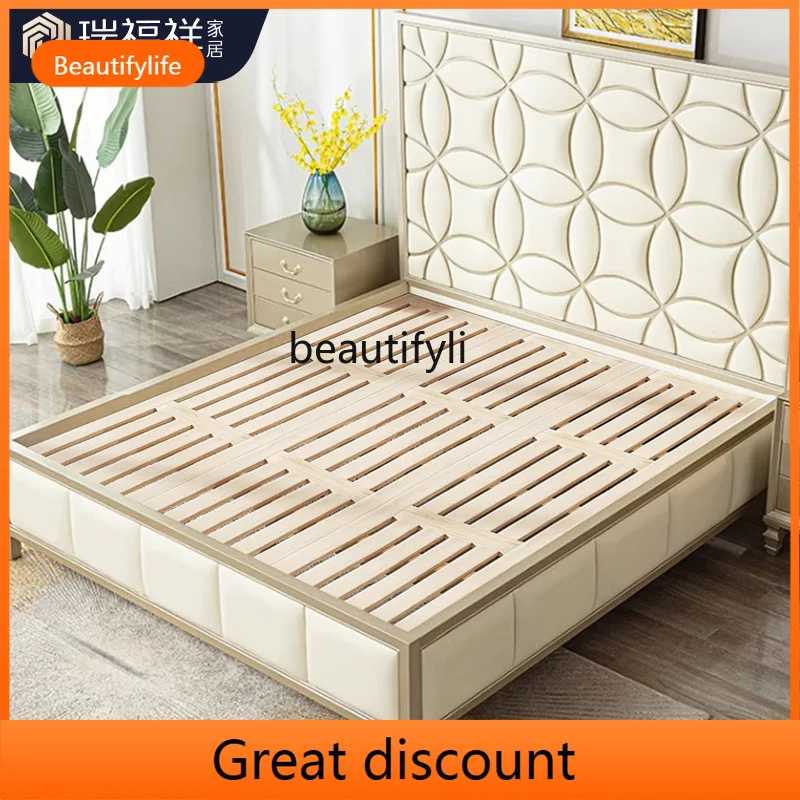 

Asmt45 American light luxury solid wood bed modern simple home master bedroom double European bed wedding bed