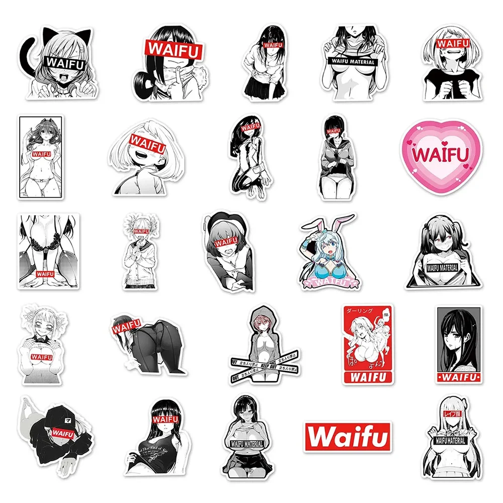 10/30/50pcs Sexy Endless Anime Waifu Girl Graffiti Waterproof Stickers DIY Fridge Skateboard Laptop Car Decoration Sticker Decal