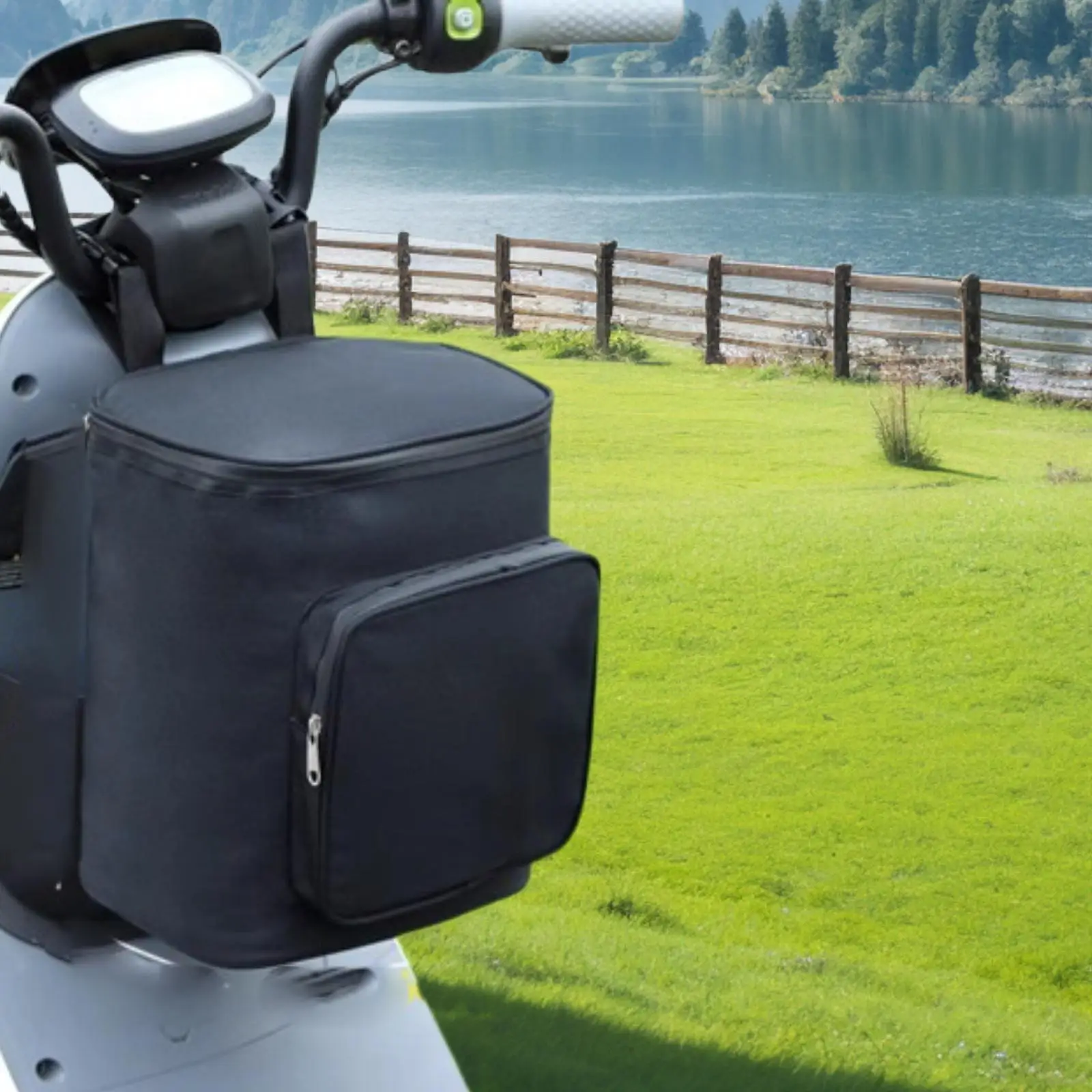 

Scooter Front Storage Bag, Bicycle Handlebar Bag, 17L Large Capacity for Outdoor Riding, Easy to Install,