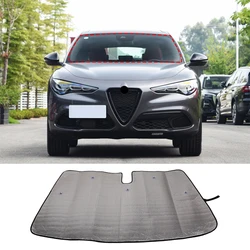 For Alfa Romeo Stelvio 2017-2023 Aluminum Foil Car Windshield Sunshade UV Shield Block Cover Interior Accessories