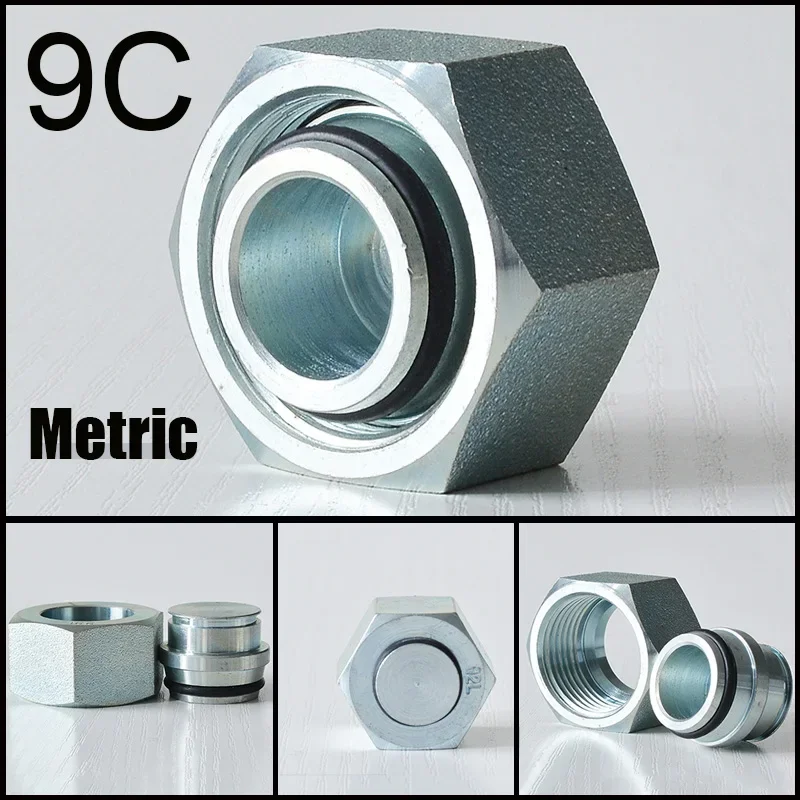 H-type Internal Thread Plug Metric 24 Degree Cone Sealing Ferrule Type Cap Fittings Carbon Steel Hydraulic Joint Oil Plug