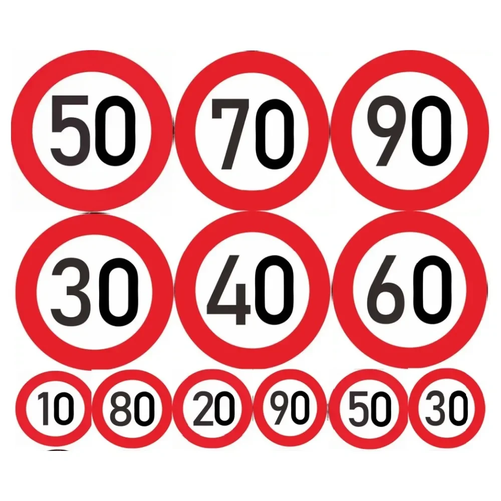 Traffic Signl,speed Limit 10.20.30.40.50.60.70.90 Km/h,Vintage Metal Warning Sign,traffic Restriction,outdoor Waterproof Sign