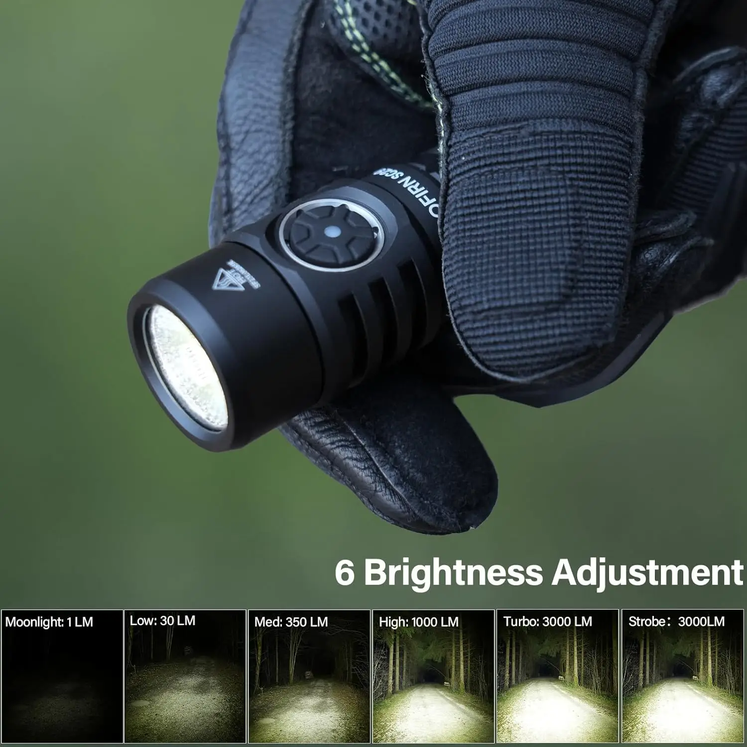 3000 Lumen Rechargeable LED Flashlight, USB-C Waterproof Pocket Torch for Emergencies and Outdoor Use