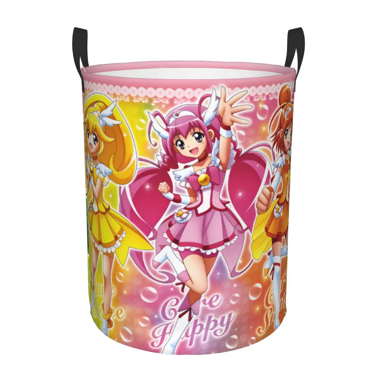 

Pretty Cure Peace Happy Laundry Basket Foldable Beauty Sunny March Clothes Hamper Storage Bin for Bathroom