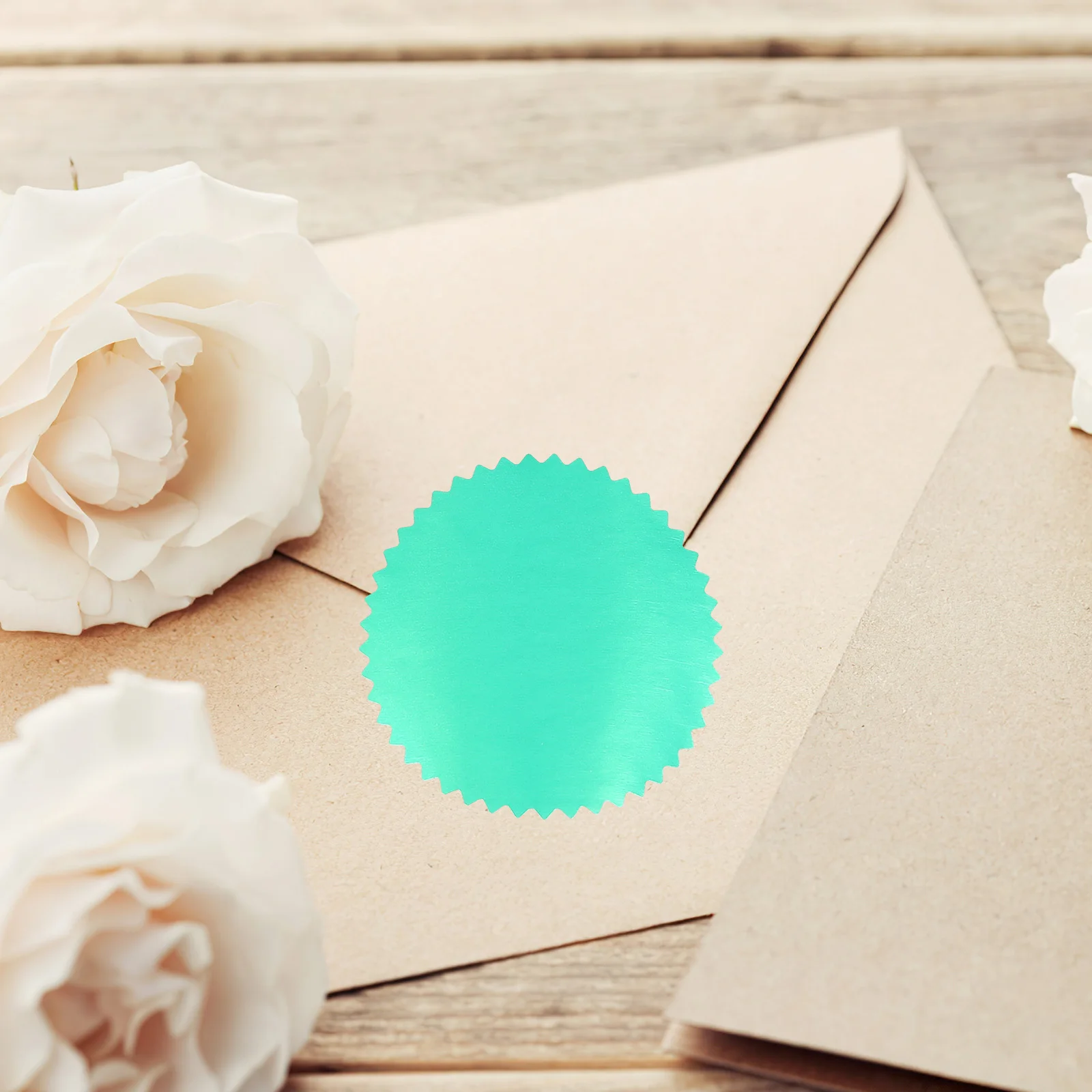 

250Pcs Green Serrated Edge Embossing Stickers for Certificate Awards Graduation Envelopes Official Document Seals