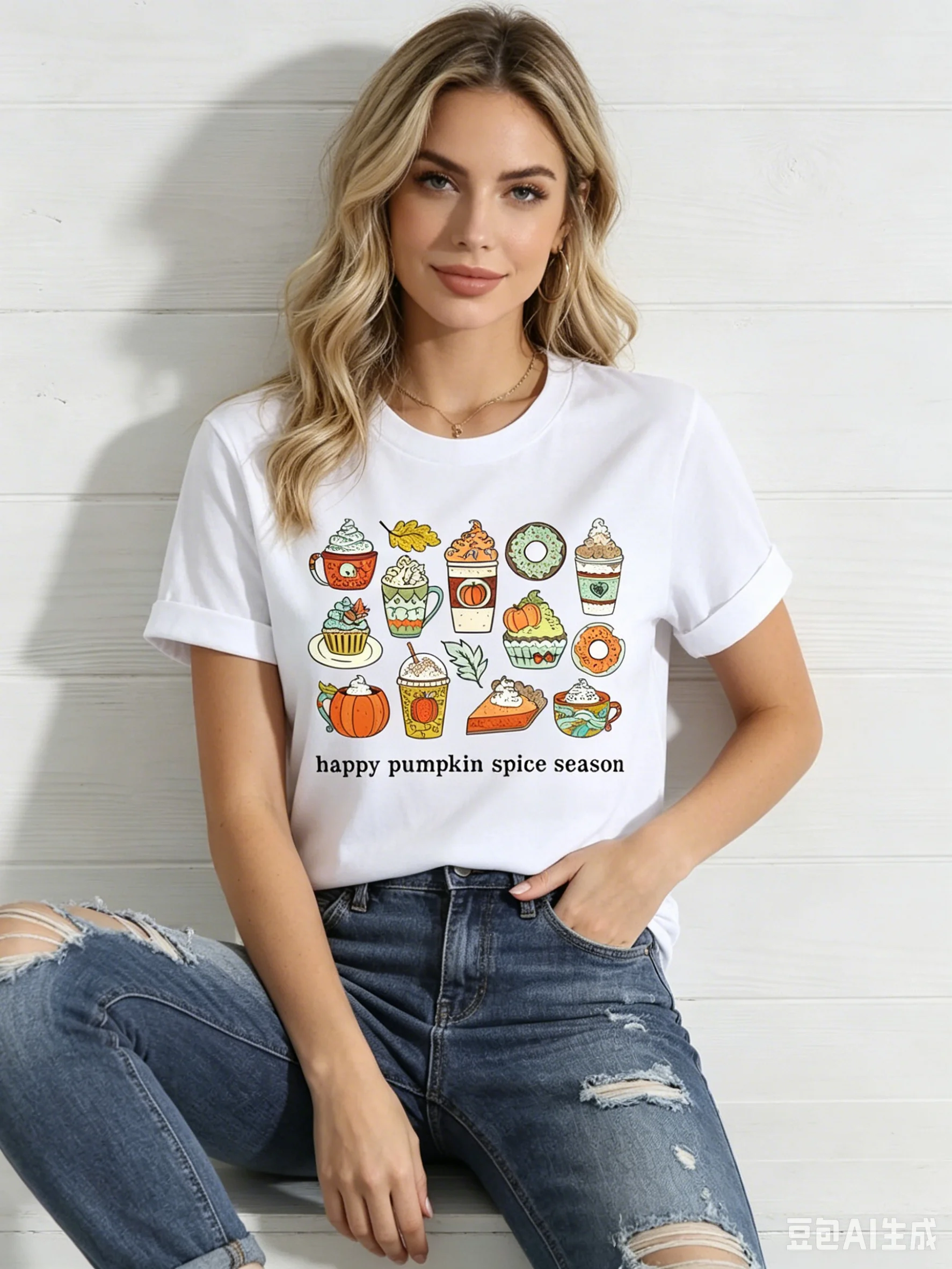 

Halloween Thanksgiving Pumpkin Truck Print T-Shirt Short-Sleeved Unisex Aesthetic Costume European American Style Summer Polyest