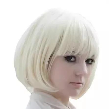 Short straight hair cos wig short hair female Qi bangs BOBO head cosplay animation wig