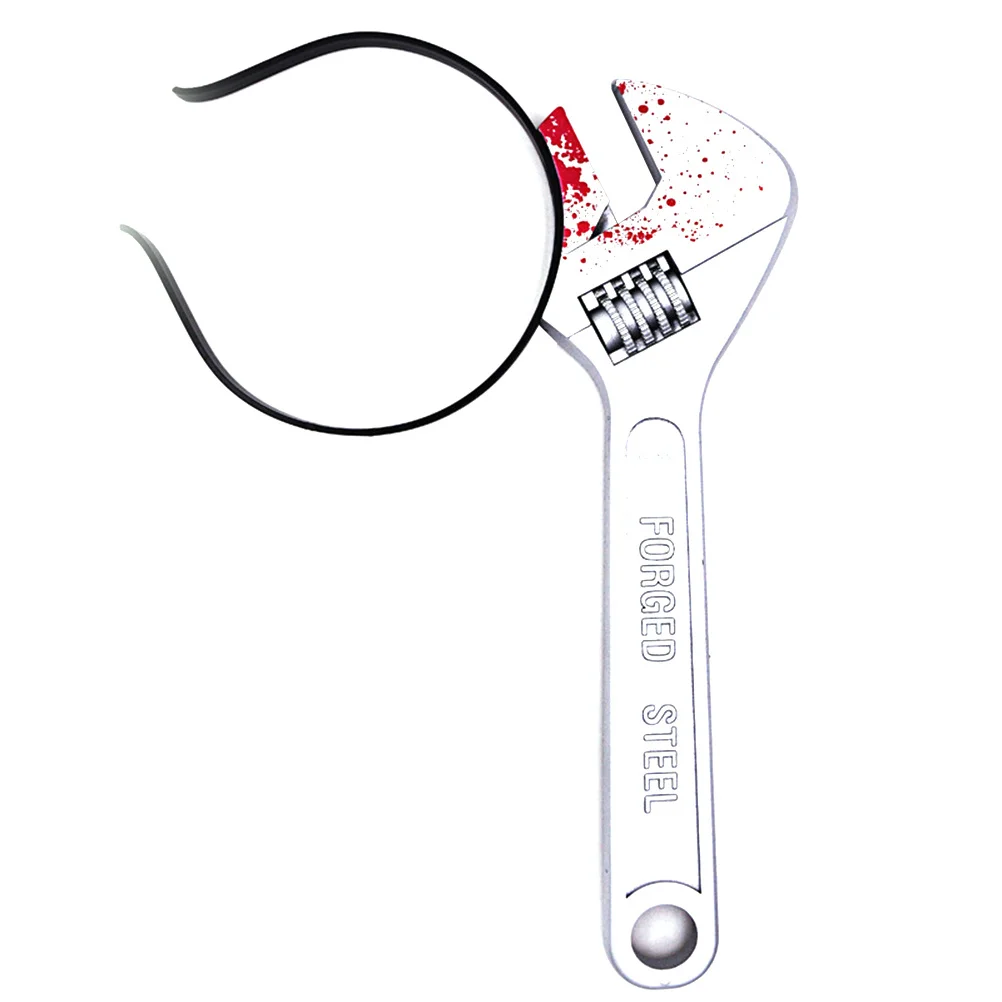 

2 шт., повязка на голову с кровавым гаечным ключом, страшный реквизит для косплея на Хэллоуин, хитрый обруч для волос для вечерние, фотоукрашение, реквизит на голову