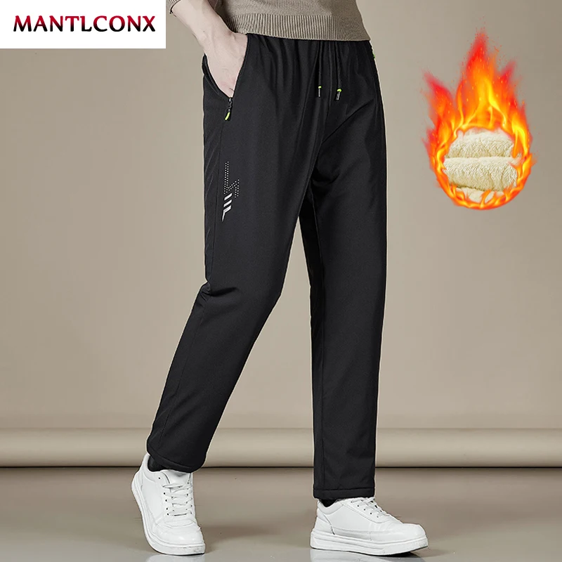 Winter-Wärme-Freizeithose für Herren, Fitness-Jogging-Laufhose, Herrenhose mit Kordelzug, Fleece-Innenseite, gerade geschnittene Hose, modisch – Detail 10