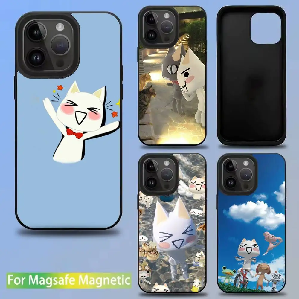 

INS Cute Toro Inoue Cat Phone Case For iPhone 16,15,14,13,12,11,Pro,Max,Plus,Mini,SE New Magsafe Magnetic Wireless Charging
