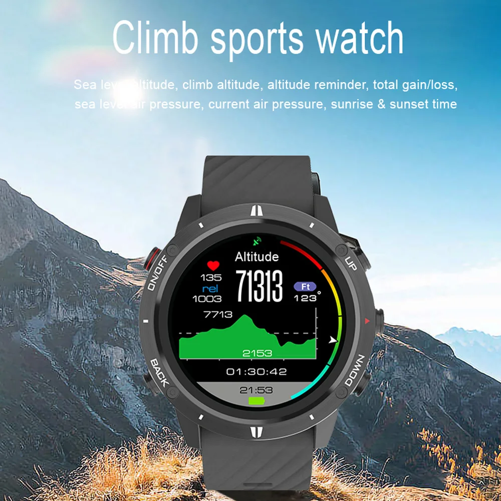 Outdoor GPS Sports Watch Fitness Tracker Wrist Watch for Running Swimming Climbing