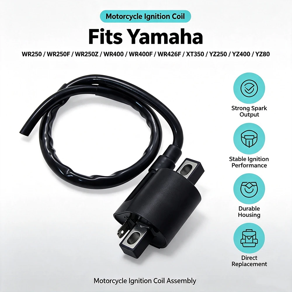 High Voltage Ignition Coil For Yamaha WR250 WR250F WR250Z WR400 WR400F WR426F XT350 YZ250 YZ400 YZ80 RT100 TT250 TT225 TTR250