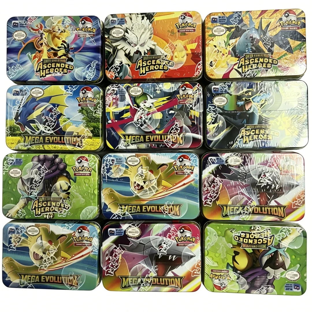 MEGA EVOLUTION 42 cartes Pokémon, jouets de combat, boîte Pokémon d'origine perdue avec Pikachu, jeu de cartes Pokémon anime
