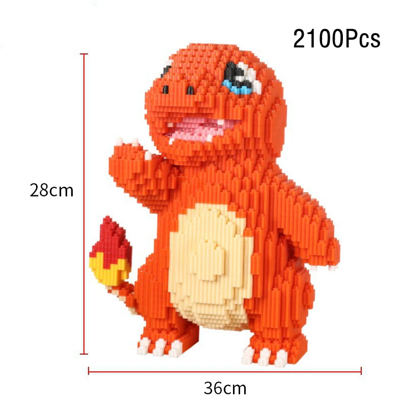Pokemon Pikachu Building Block Bulbasaur Charmander 3D Model Assembly Connection Mini Brick Figure Toys for Home Decora image 3