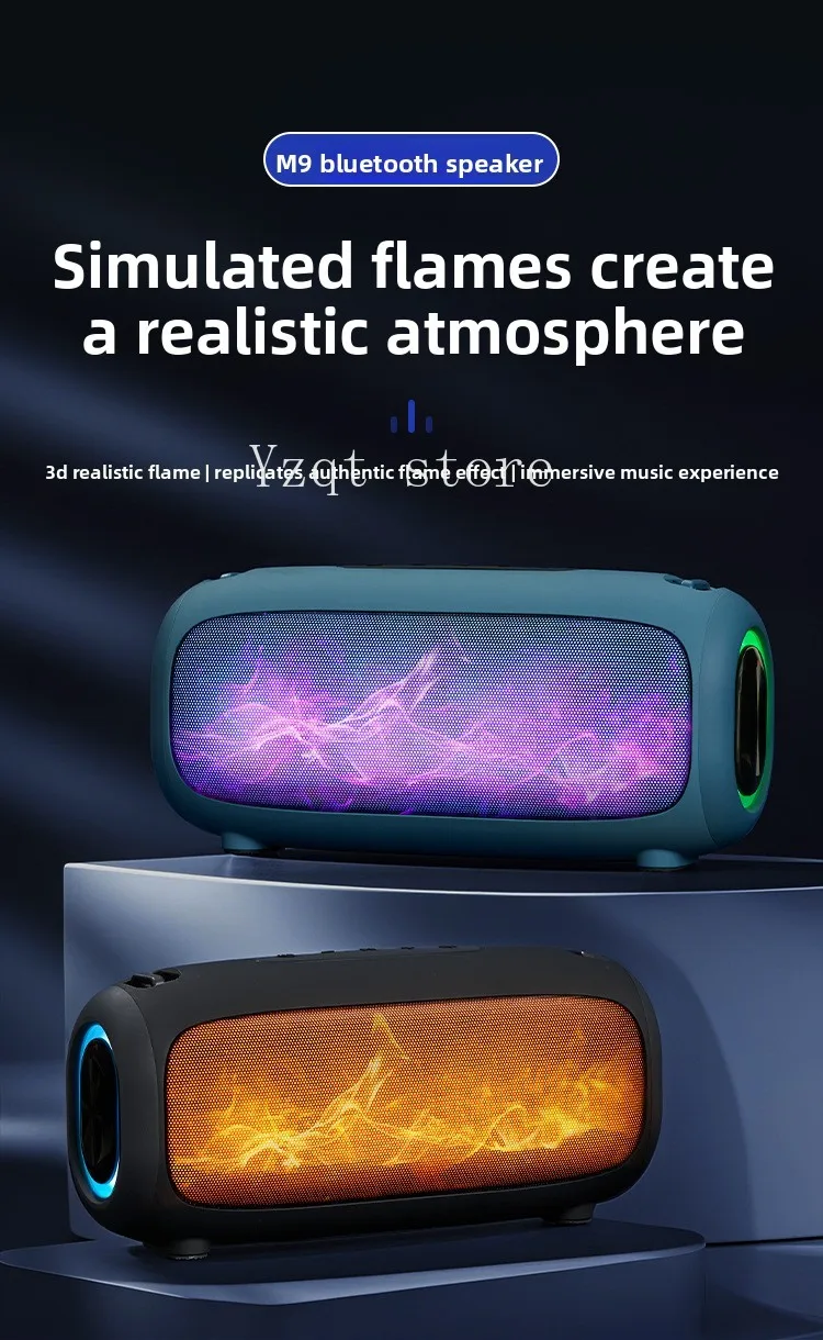Cross-border new flame lights, colorful lighting, wireless Bluetooth speaker, desktop computer, portable outdoor Bluetooth