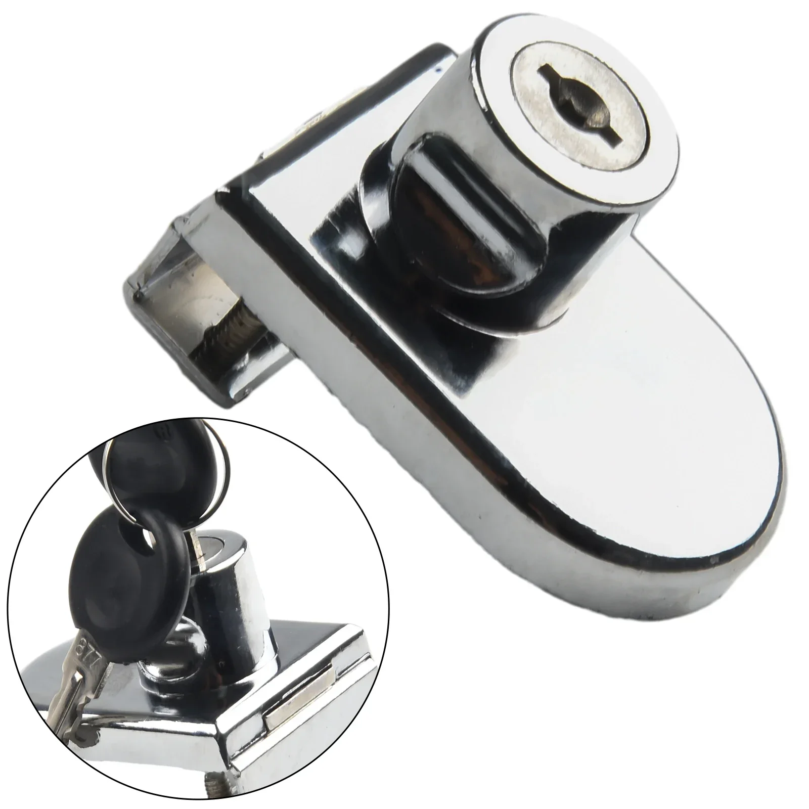 Glass Door Lock Punch-free Display Cabinet Double Door Lock Keys Zinc Alloy Glass Push Door Locks Easy To Install