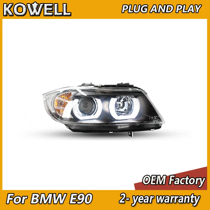 

KOWELL Car Styling for BMW E90 Headlight 318i 320i 325i Headlamp LED Angel Eyes Front Light for 318 320 325 Bi Xenon Lens HID